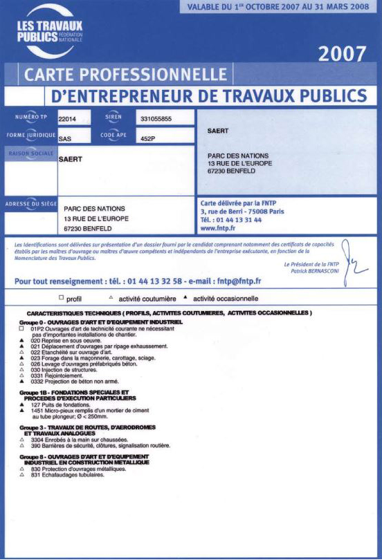 Qualification Travaux Publics Certification travaux publics